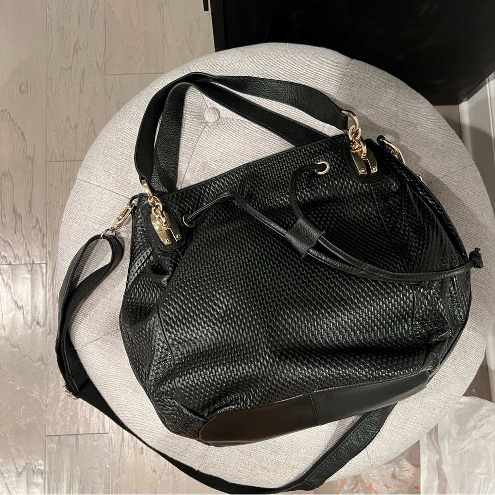 NEW Authentic Leather Black Purse Handbag